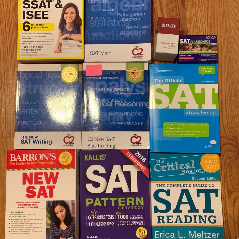 New SAT books Barron Kallis C2 Erica Meltzer Elite